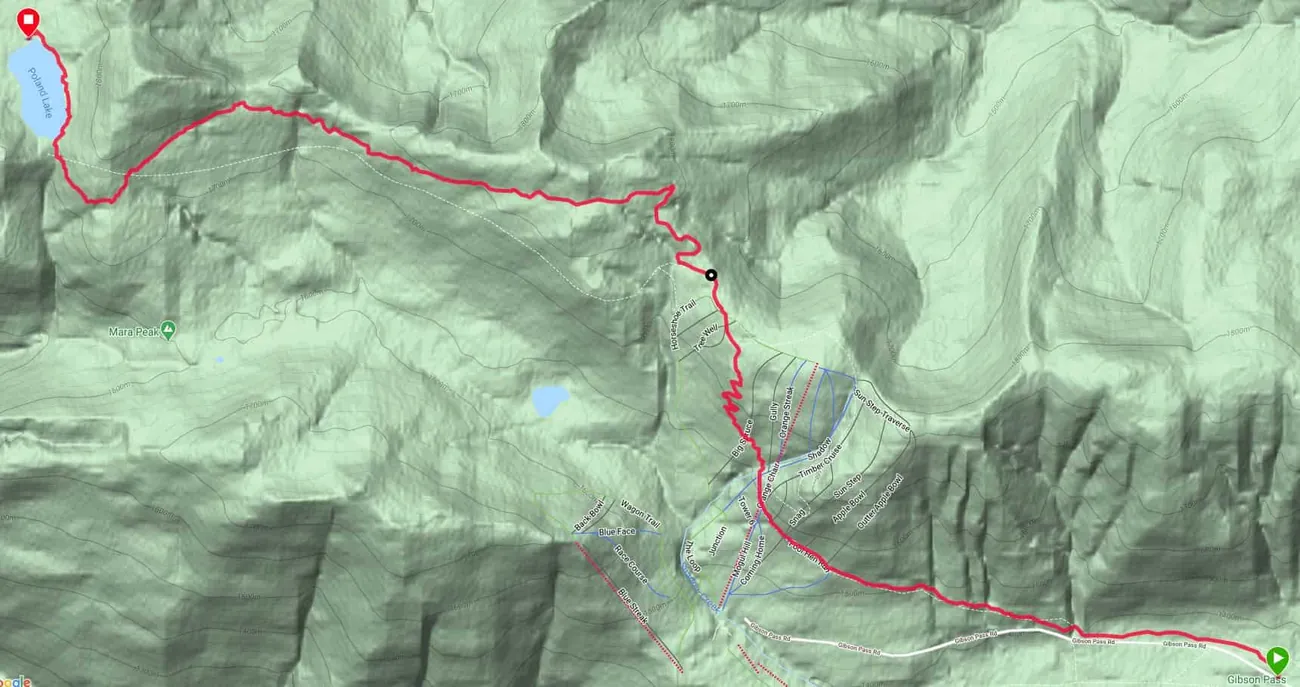 Archived Poland Lake hiking route map
