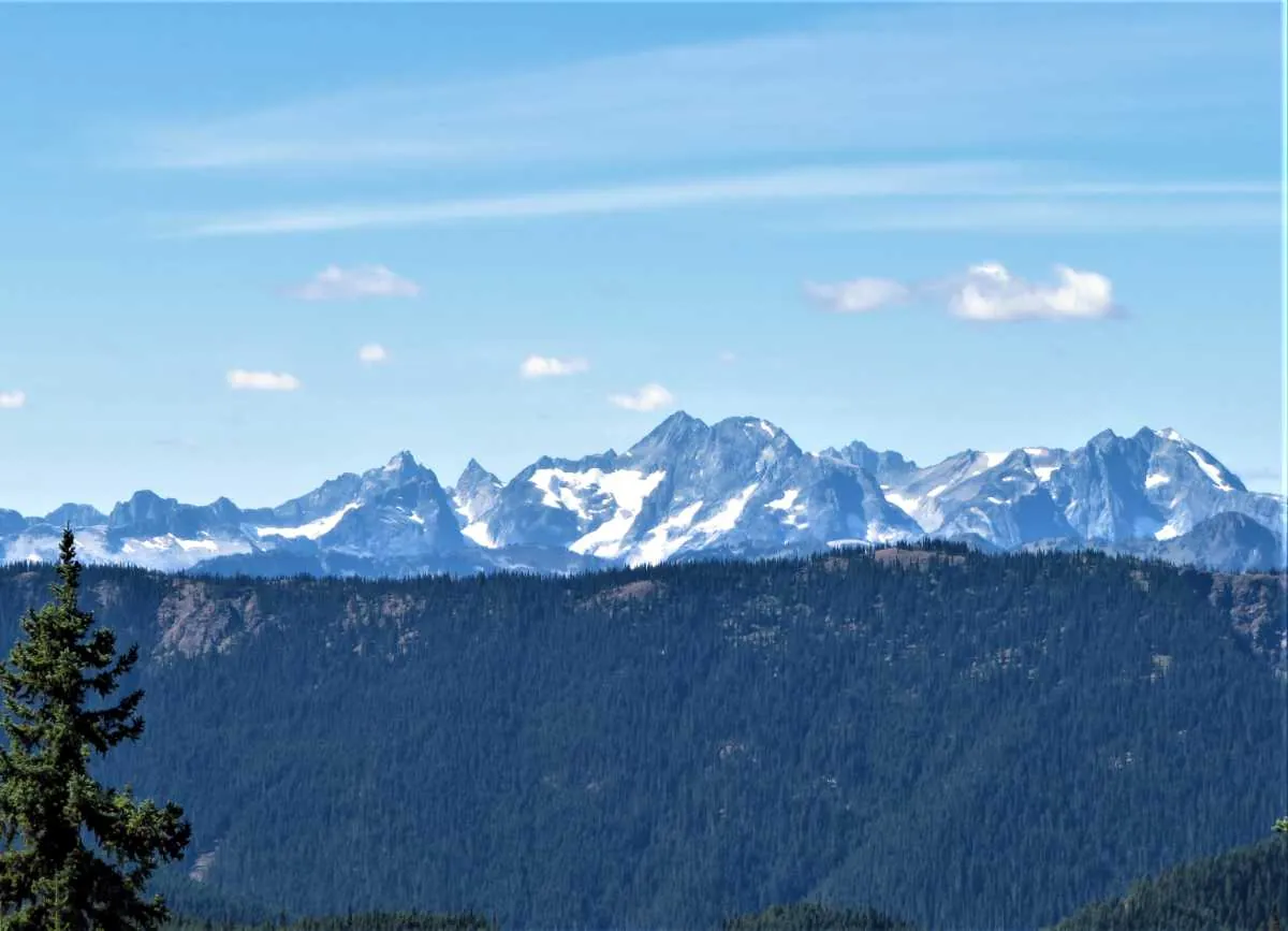 Distant rugged North Cascade mountain skyline